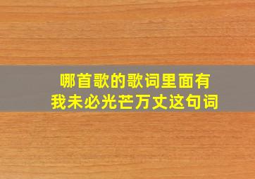 哪首歌的歌词里面有我未必光芒万丈这句词