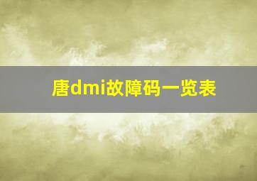 唐dmi故障码一览表