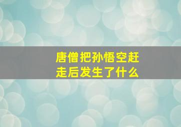 唐僧把孙悟空赶走后发生了什么