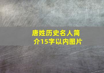 唐姓历史名人简介15字以内图片