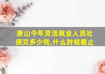 唐山今年灵活就业人员社保交多少钱,什么时候截止