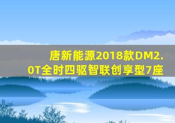 唐新能源2018款DM2.0T全时四驱智联创享型7座