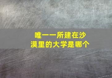 唯一一所建在沙漠里的大学是哪个