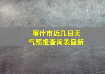 喀什市近几日天气预报查询表最新