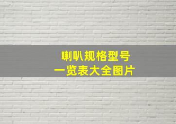 喇叭规格型号一览表大全图片