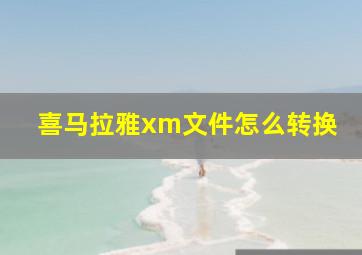 喜马拉雅xm文件怎么转换