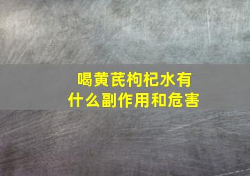 喝黄芪枸杞水有什么副作用和危害