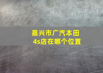 嘉兴市广汽本田4s店在哪个位置