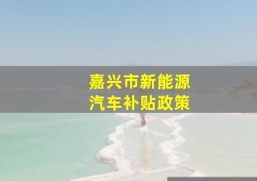 嘉兴市新能源汽车补贴政策