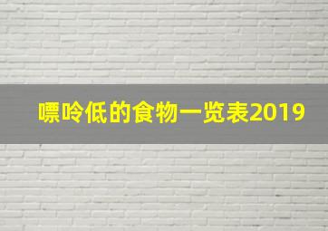 嘌呤低的食物一览表2019