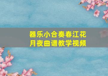 器乐小合奏春江花月夜曲谱教学视频