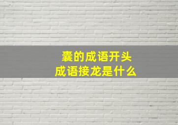 囊的成语开头成语接龙是什么