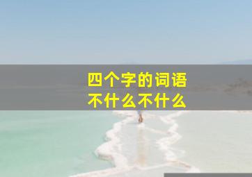 四个字的词语不什么不什么