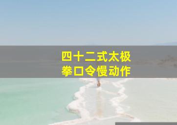 四十二式太极拳口令慢动作