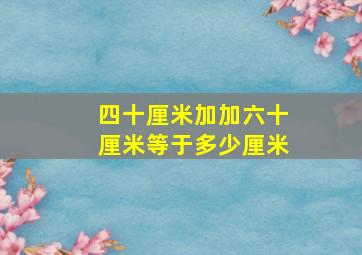 四十厘米加加六十厘米等于多少厘米