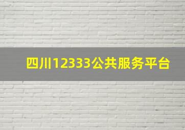 四川12333公共服务平台