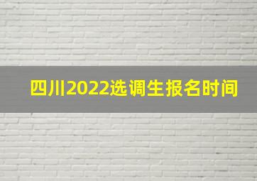 四川2022选调生报名时间