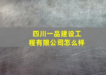 四川一品建设工程有限公司怎么样