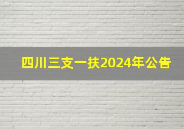 四川三支一扶2024年公告