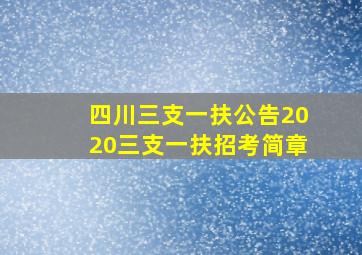 四川三支一扶公告2020三支一扶招考简章