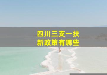 四川三支一扶新政策有哪些