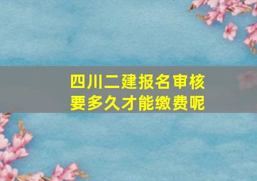 四川二建报名审核要多久才能缴费呢