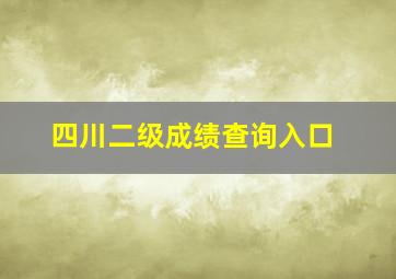 四川二级成绩查询入口