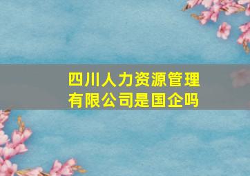 四川人力资源管理有限公司是国企吗