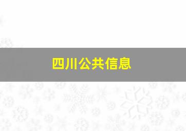 四川公共信息