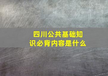 四川公共基础知识必背内容是什么