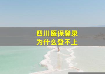 四川医保登录为什么登不上