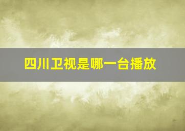 四川卫视是哪一台播放