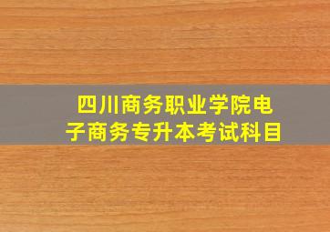 四川商务职业学院电子商务专升本考试科目