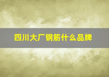 四川大厂钢筋什么品牌