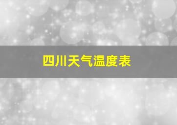 四川天气温度表