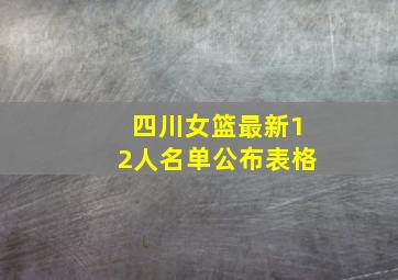 四川女篮最新12人名单公布表格