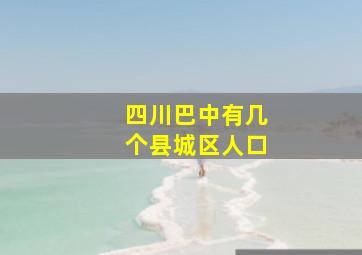 四川巴中有几个县城区人口