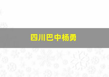 四川巴中杨勇