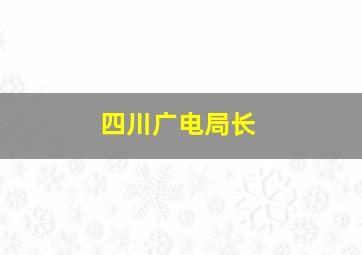 四川广电局长