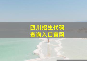 四川招生代码查询入口官网