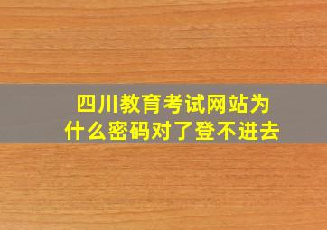 四川教育考试网站为什么密码对了登不进去