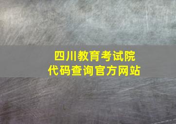 四川教育考试院代码查询官方网站