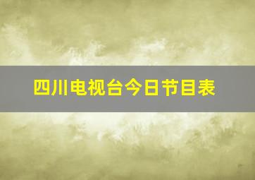 四川电视台今日节目表