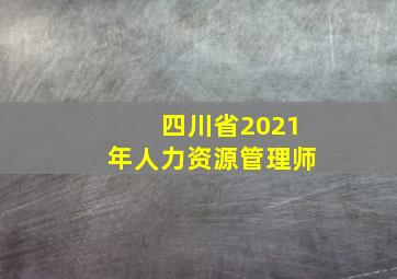 四川省2021年人力资源管理师