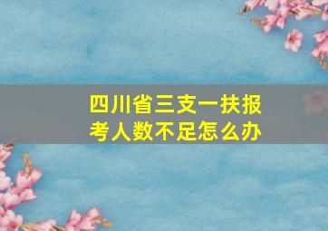 四川省三支一扶报考人数不足怎么办