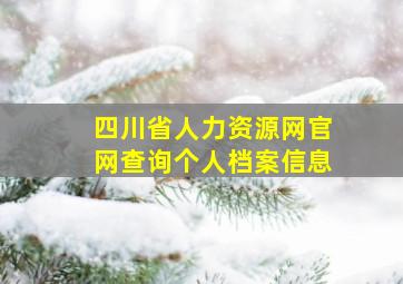 四川省人力资源网官网查询个人档案信息