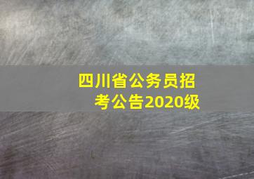 四川省公务员招考公告2020级