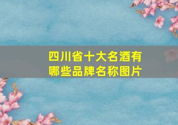 四川省十大名酒有哪些品牌名称图片