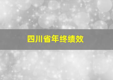 四川省年终绩效