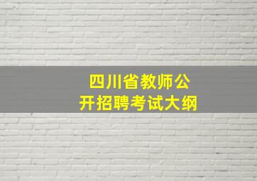 四川省教师公开招聘考试大纲